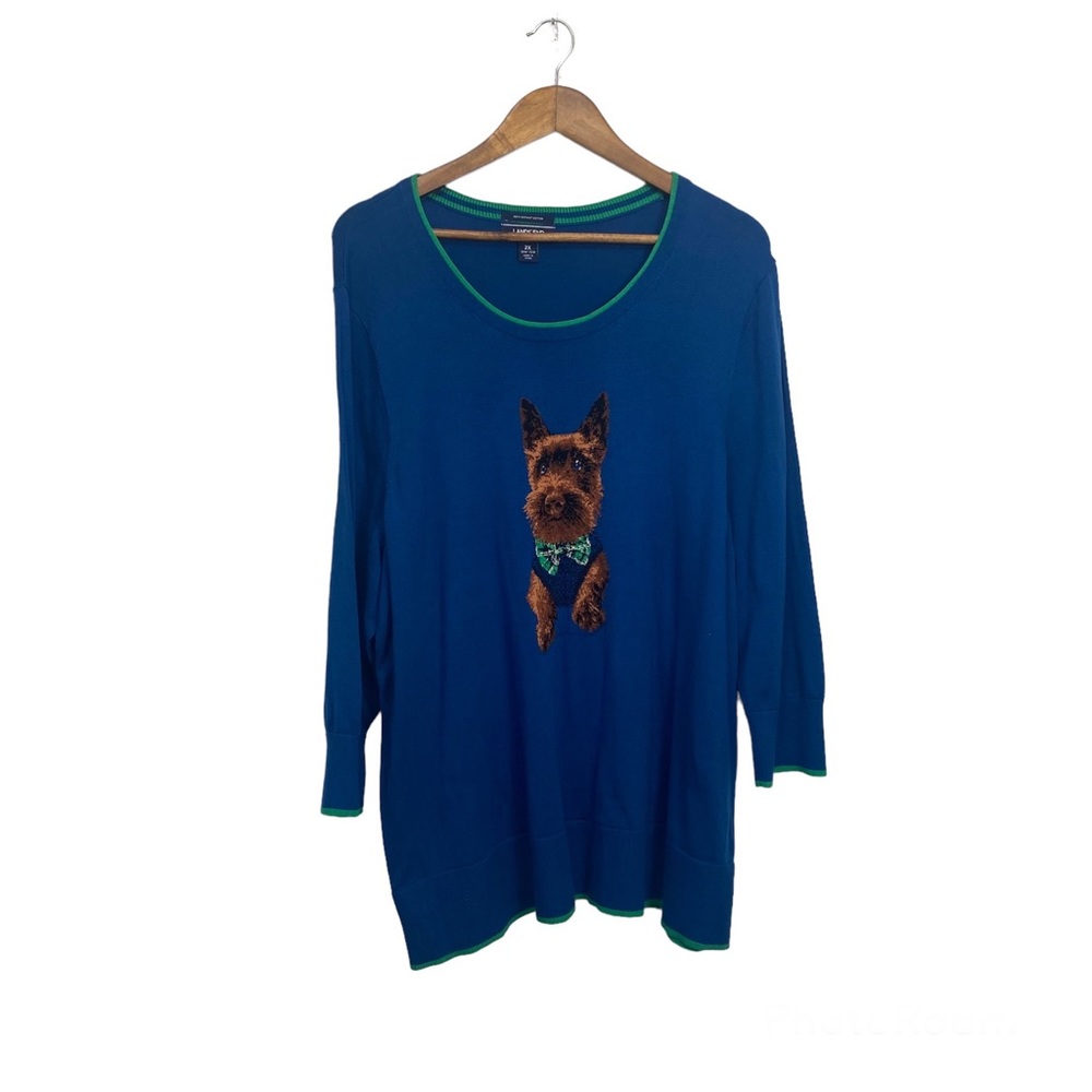 Lands End Dapper Dog Supima Cotton 2X Sweater Top